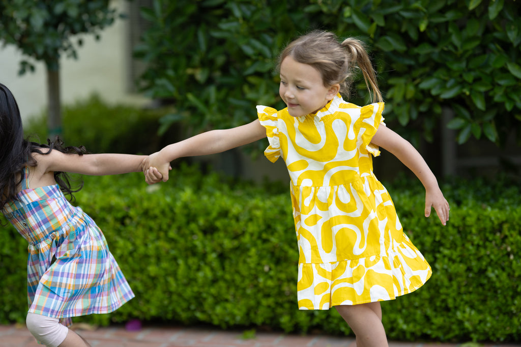 Flutter Sleeve Yellow Dress