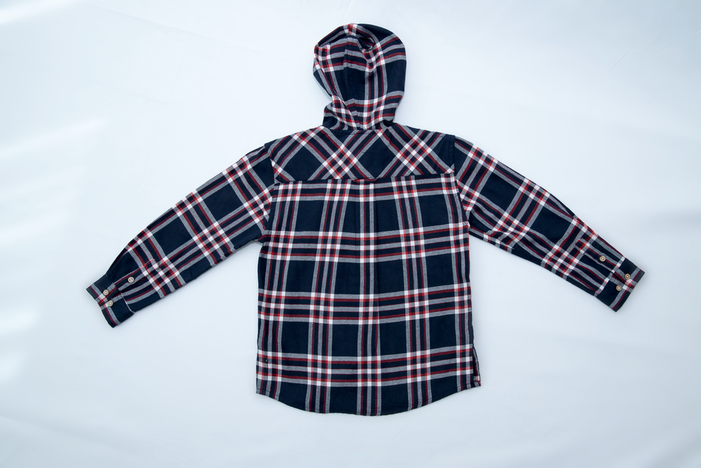Plaid Full Sleeve Shirt with Hoodie
