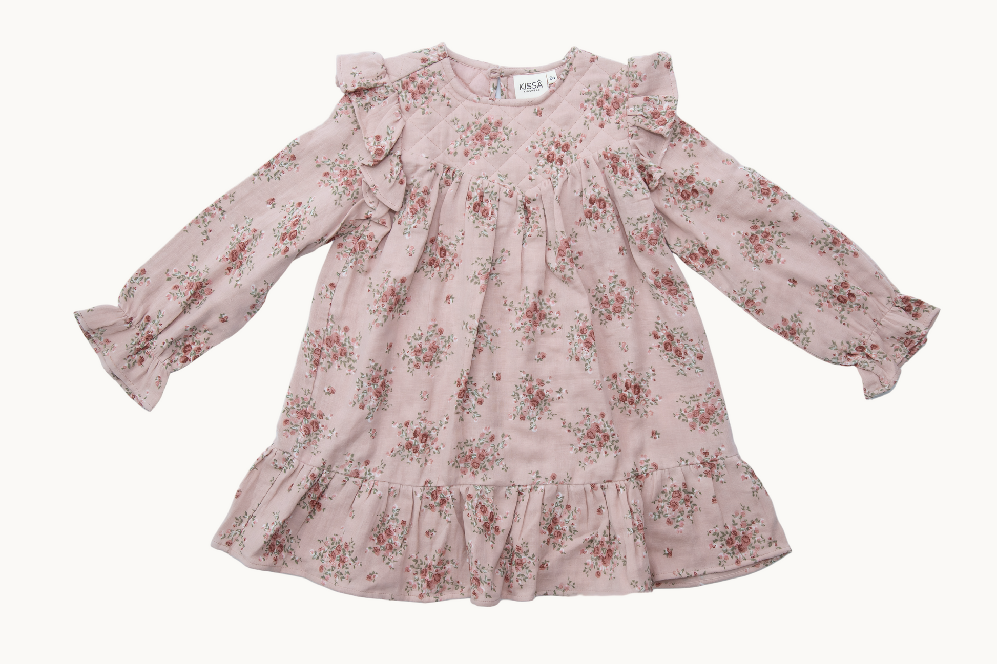 Blush Bloom Full Sleeve Ruffle Dress