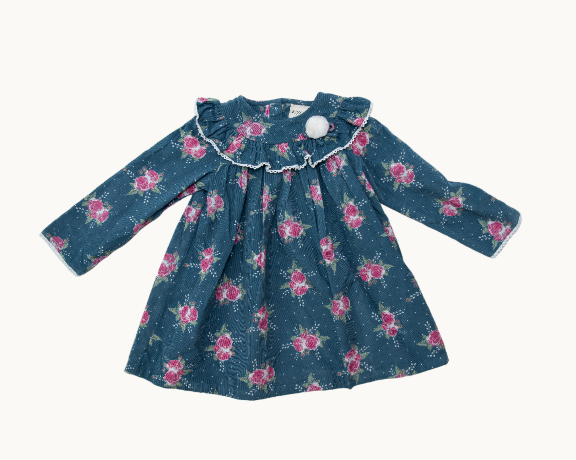 Midnight Rose Full Sleeve Ruffle Dress