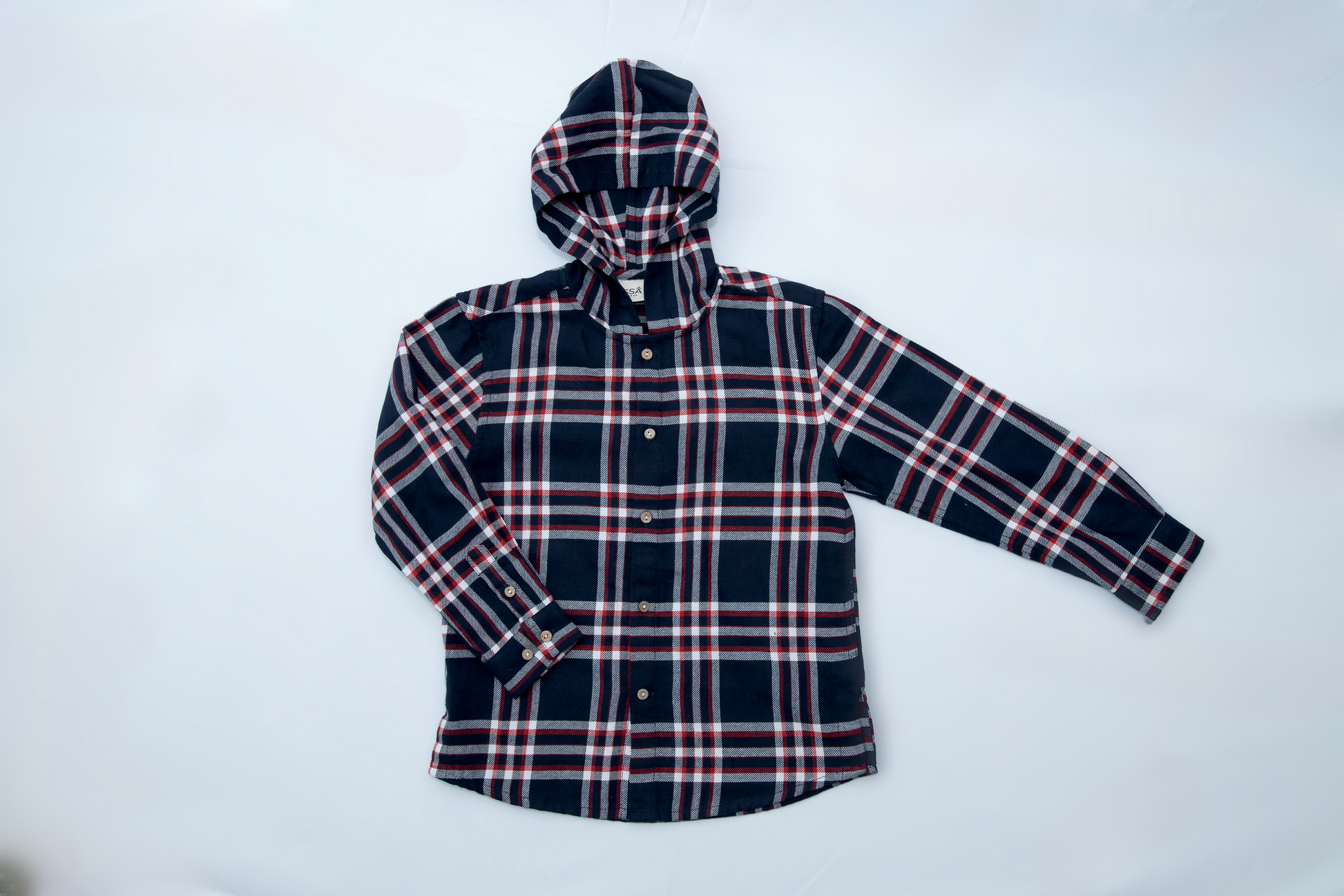 Plaid Full Sleeve Shirt with Hoodie